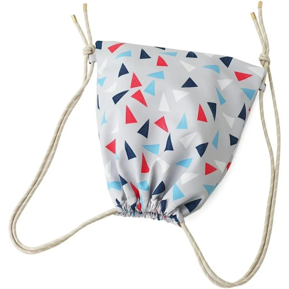 Lightweight Drawstring Backpack Women Boho Geometric Triangle Polyester